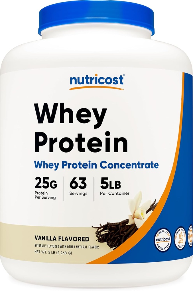 Nutricost Whey Protein Powder, Βανίλια, 5 λίβρες - Whey Protein Concentrate