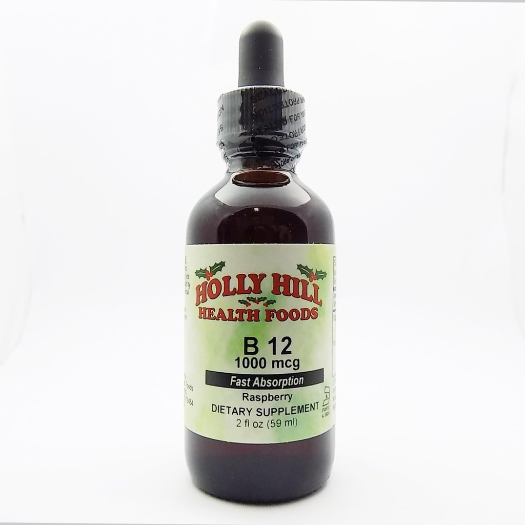 Holly Hill Health Foods, Γρήγορη απορρόφηση B-12 1000 MCG, Βατόμουρο, 2 ουγγιά