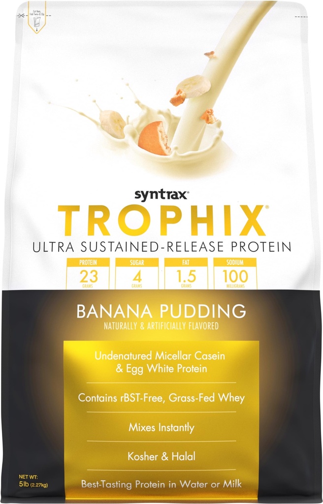 Τρόφιξ διατροφής Syntrax, Ultra Content-Release Protein Powder Blend, Μπανάνα Pudding, 5 lbs.