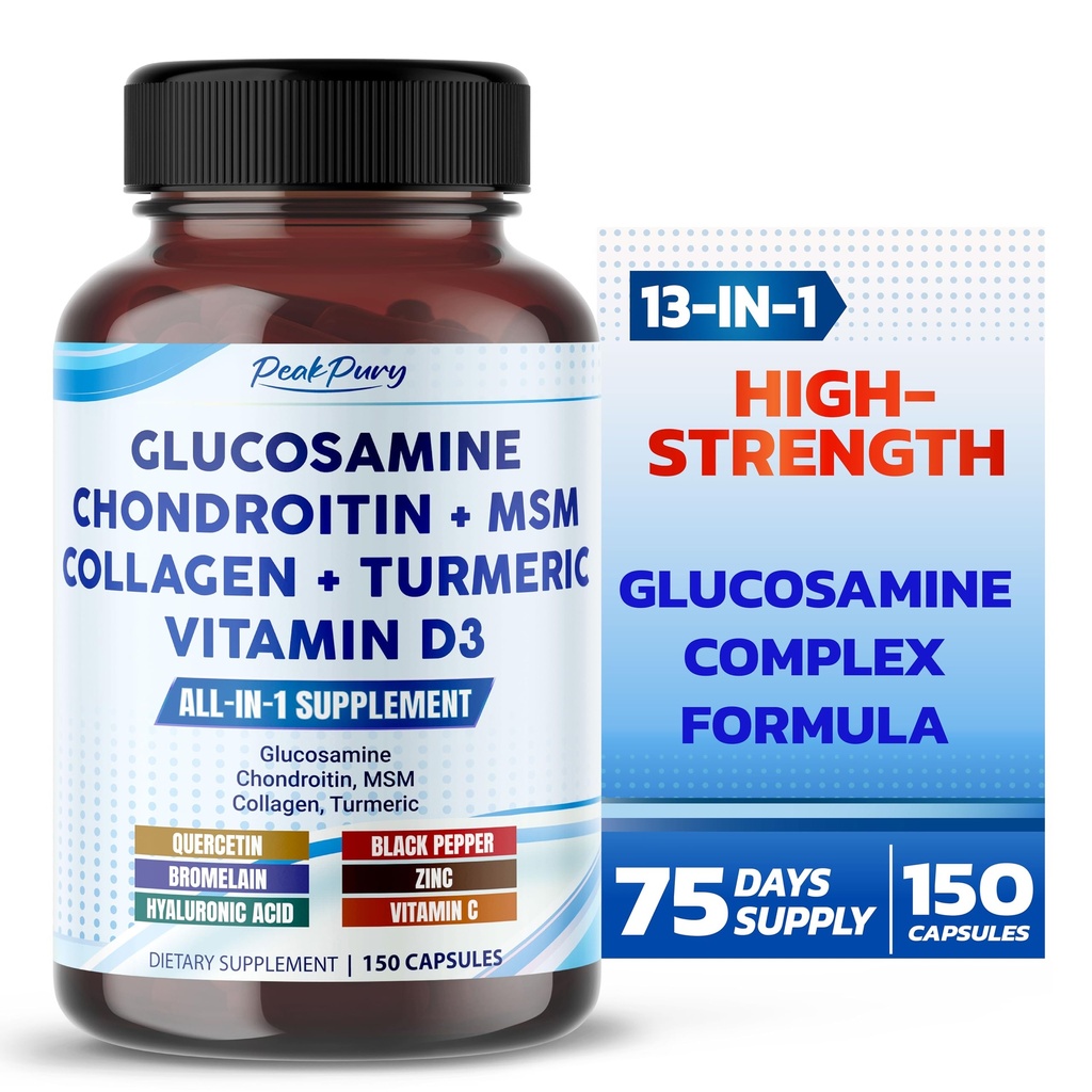 Glucosamine Chondroitin MSM Κολλαγόνο Κουρκουμάς - Κοινή Υποστήριξη Υγείας - Κατασκευάζεται στις ΗΠΑ