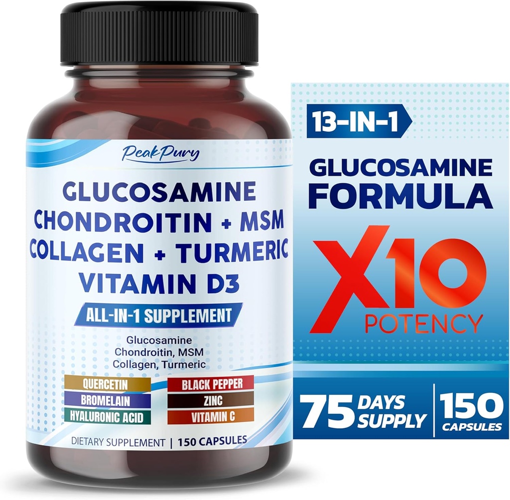 Glucosamine Chondroitin MSM Κολλαγόνο Κουρκουμάς - Κοινή Υποστήριξη Υγείας - Κατασκευάζεται στις ΗΠΑ