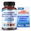 Glucosamine Chondroitin MSM Κολλαγόνο Κουρκουμάς - Κοινή Υποστήριξη Υγείας - Κατασκευάζεται στις ΗΠΑ