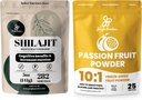 Jungle Powders Premium Duo: 5oz Raw Shilajit & 3,5oz Πάθος Φρούτα Σκόνη - Ανδρική Ενεργειακή Υποστήριξη, Ανοσοποιητικό Ενίσχυση, με Παγωμένη Αποξηραμένη Πάθος Φρούτα Σκόνη για Ψήσιμο, Smoothies, Πρόσθετο-Free Extract