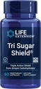 Life Extension Tri Sugar Shield®, Sorghum bran, White Mulberry, phloridzin Apple polyphenol, Three Botanical extracts Promote Healthy Glucose Metabolism, Gluten-Free, Non-GMO, Vegetarian, 60 Capsules