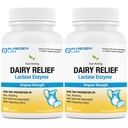 Puregen Labs Dairy Relief Φυσικό εύθραυστο ένζυμο Lactase 3000 FCC, χάπια δυσανεξίας λακτόζης 2 Pack - 180 Caplets Σύνολο