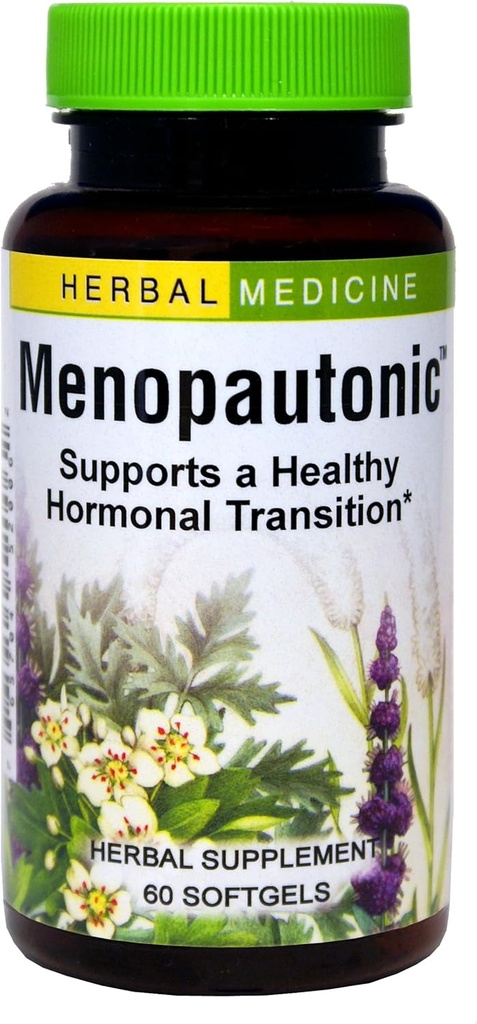 Herbs Etc. Menopautonic - Support Healthy Hormones - Menopausal Health Supplement with Chastetree Berry, Black Cohosh & Ginseng - Supports Ovary Health & Vaginal Walls - 60 Softgels (60 Servings)