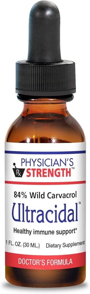 Δύναμη του γιατρού Ultracidal - 30 mL - Wild-Πηγή, High-Carvacrol Oregano Oil - παρέχει υγιή ανοσοποιητική υποστήριξη - 86 εξυπηρετούν
