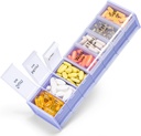 Extra Large Weekly Pill Organizer 2 φορές την ημέρα - Betife 7 Day Pill Box, AM Pill Case with Double Layer Jumbo Compartment for Pills, Vitamin, Fish Oil, Συμπληρώματα (Puple/White)