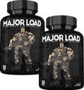 ONL Testosterone Supplement for Men - Major Load Testosterone Booster with Horny Goat Weed & Maca Root - Tongkat Ali Energy Pills for Stamina & Strength - Test Booster 60 Capsules (2pk)