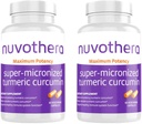 Nuvothera Super-Micronized Turmeric Curcumin Capsules 2-Month Supply Rapid Absorption, Whole Root, Non-GMO, Skin, Gut Health & Antioxidants(120 Capsules)