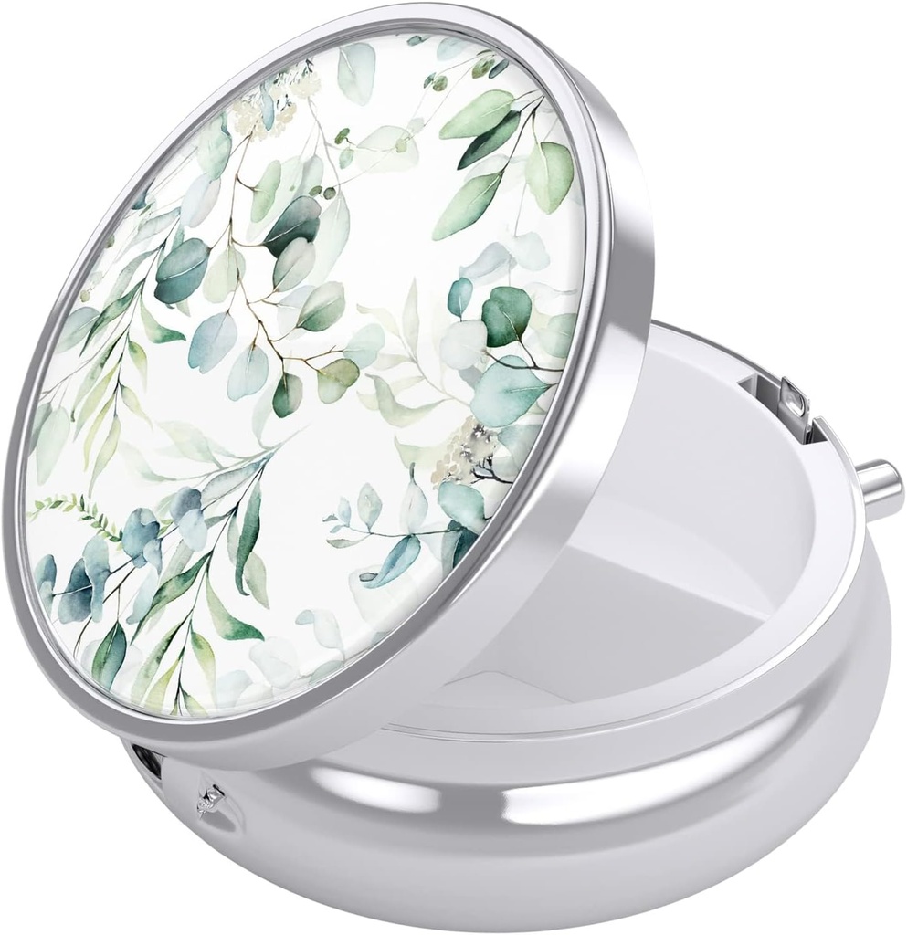 Nipichsha κουτί χάπι, μικρή θήκη χαπιών για το πουρμπουάρ & τσέπη, χαριτωμένο ταξιδιωτική ιατρική Organizer, φορητός κάτοχος εμπορευματοκιβωτίων ιατρικής για να κρατήσει βιταμίνες, φαρμακευτική αγωγή, ιχθυέλαιο & συμπλήρωμα, ευκάλυπτο φύλλο