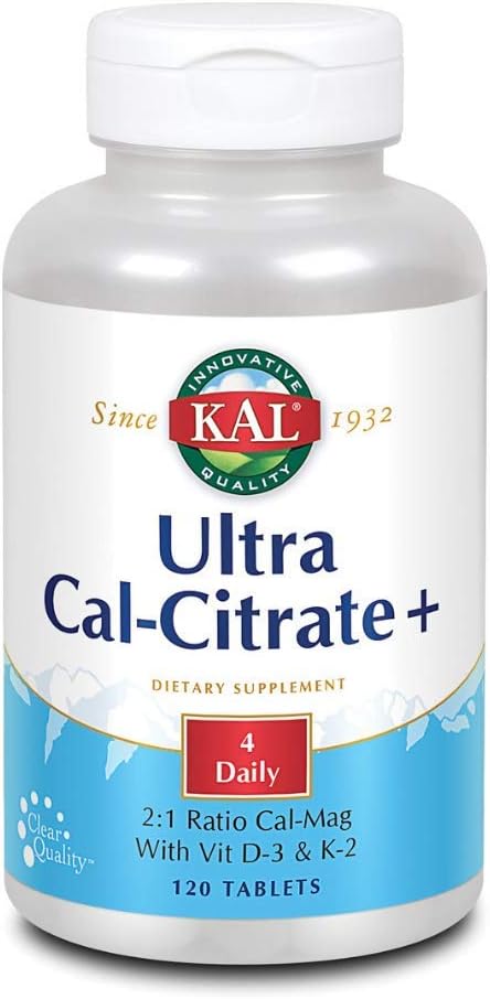 Kal Ultra Calcium Citrate Plus δισκία, 120 Count