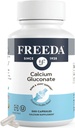 Freda Gluconate Ασβέστιο – Kosher Vegan Συμπλήρωμα ασβεστίου – Εύκολα Digest & Απορροφάται – Υποστηρίζει τη δύναμη των οστών – Αμιγές ασβέστιο χωρίς βιταμίνη D – (500 κάψουλες)