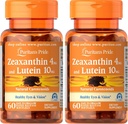 Puritan's Pride Zeaxanthin 4mg με Lutein 10mg, Υποστηρίζει υγιή μάτια και όραση *, 60 ct (πακέτο των 2)