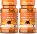 Puritan's Pride Zeaxanthin 4mg με Lutein 10mg, Υποστηρίζει υγιή μάτια και όραση *, 60 ct (πακέτο των 2)