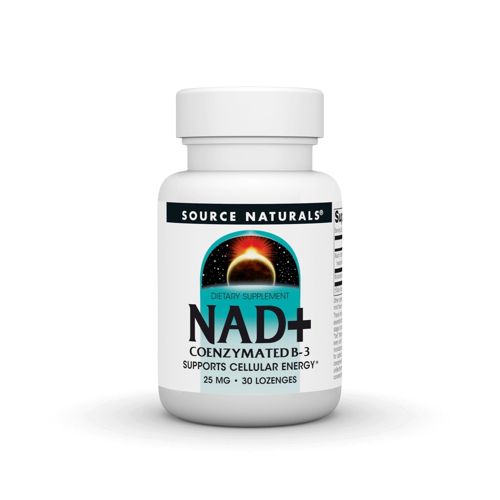 Πηγή Naturals NAD+, Συμπιεσμένο B-3, Υποστηρίζει Κυτταρική Ενέργεια*, 25 mg - 30 Lozenges
