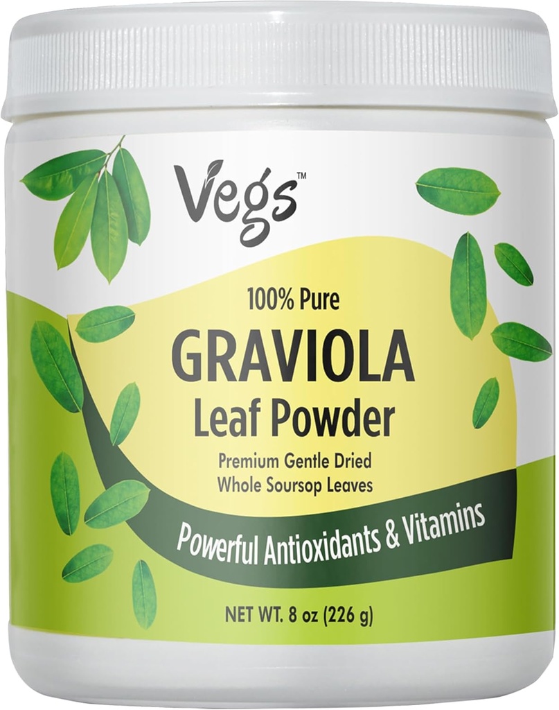 Graviola Soursop Leaf Powder - Η Ενιαία Προέλευση, Αληθινή Πράσινη, Βιολογική Graviola Φύλλα Σκόνη - Απαλή Αποξηραμένη & Υψηλή Ικανότητα Λουλούδι με Ισχυρά Αντιοξειδωτικά, Βιταμίνες – Χωρίς Ζάχαρη, Μη ΓΤΟ, 8 oz