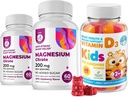 Vitamin D Gummies for Kids&Adults 2000 IU and Magnesium Gummies - υγιής βιταμίνη D3 Συμπληρώματα 1000IU - Χορτοφαγική Ζελατίνη-Δωρεάν ανοσοποιητική υποστήριξη με χωρίς ζάχαρη Μαγνήσιο Ηρεμη μάσημα για παιδιά & ενήλικες