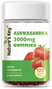 Nature's Key Ashwagandha Gummies, High Potency Ashwagandha Root Extract με βιταμίνη D2, για άνδρες & γυναίκες, άγχος, ηρεμία Mood & Cognition, φράουλα Γεύση (120 κόμης (πακέτο του 1)