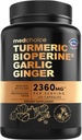 4-σε-1 Turmeric και σκόρδο συμπληρώματα με BioPerine – 2360mg Turmeric Ginger Root Κάψουλες με σκόρδο – Υψηλής ισχύος βοτανική ανάμειξη (120 ct)