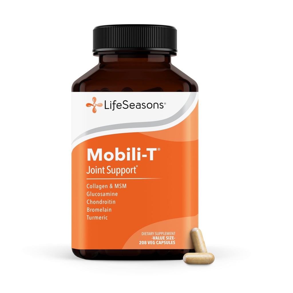 LifeSeasons Mobili-T - Κοινή υποστήριξη συμπλήρωμα - μειώνει τους πόνους & δυσφορία - Αύξηση του εύρους της κίνησης - Αναδόμηση του ιστού & Cartilage - MSM Chondroitin Collagen Glucosamine & Turmeric - 208 κάψουλες