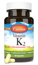 Carlson - Βιταμίνη K2, MK-4 (Μενατερενόνη), Συμπλήρωμα βιταμίνης Κ, Υγεία των οστών και της καρδιάς, K2 Βιταμίνη, χωρίς σόγια, 60 κάψουλες