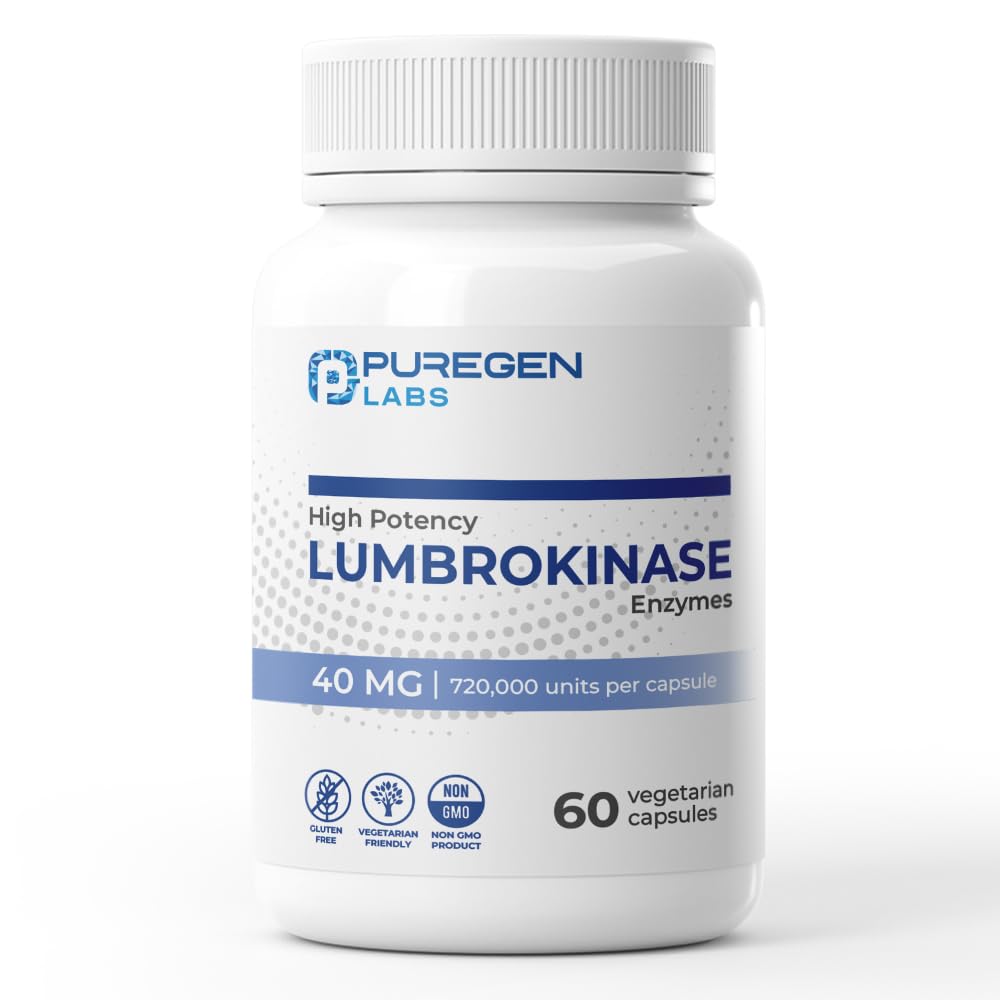 Puregen Labs Lumbrokinase 40mg ανά κάψουλα Υψηλής Ικανότητας Συμπλήρωμα 
