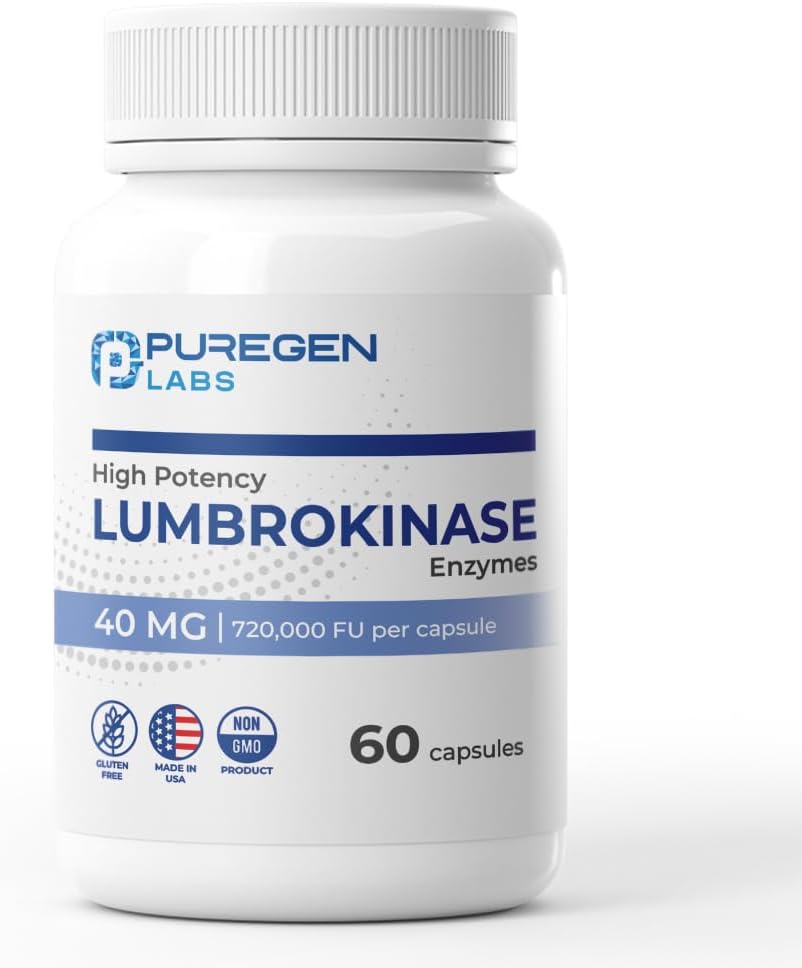 Puregen Labs Lumbrokinase 40mg ανά κάψουλα Υψηλής Ικανότητας Συμπλήρωμα 