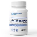 Puregen Labs Lumbrokinase 40mg per Capsule High Potency Supplement | High Activity Lumbrokinase Enzymes | No Harmful Additives | Non-GMO | Gluten Free - 60 Vegetarian Capsules