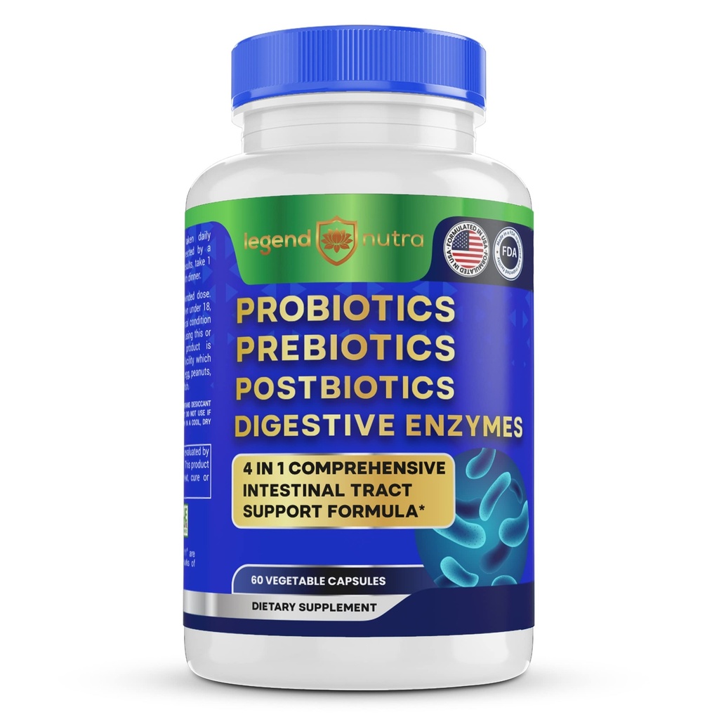 Προβιοτικά Πρεβιοτικά Μεταβιοτικά Digestive Enzymes 4 σε 1 Formula 60 Count (Pack of 1)
