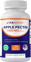Vitamatic Apple Pectin 700mg – 120 κάψουλες χορτοφαγικής ανά φιάλη Φυσικό συμπλήρωμα φυτικών ινών – Υποστηρίζει Πεποίθηση Υγείας & Κανονικότητας*