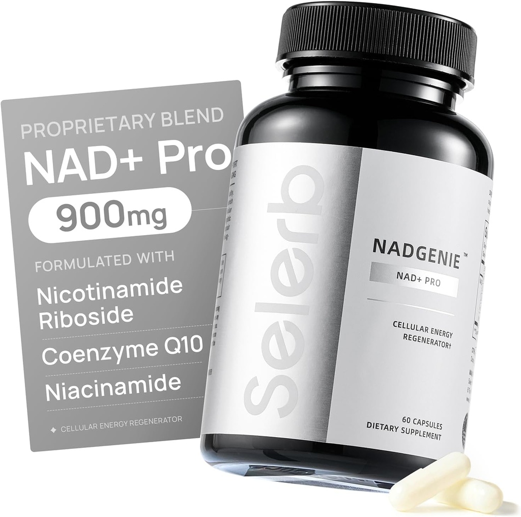 Selerb NR900 - NAD+ Supplement for Skin Aging Support, Cellular Energy Support and Focus, High Potency - 60 Counts - Wellness Supplements Dietary