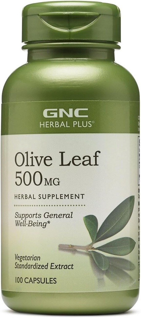 GNC Herbal Plus Olive Leaf 500mg συμπλήρωμα, χορτοφάγοι, υποστηρίζει γενική ευεξία, 100 υπηρεσίες