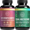 Πρωτεύων Συγκομιδής Hair Growth & Multivitamin Συμπληρώματα για γυναίκες και άνδρες Multi Vitamin Capsles and Hair Regrowth Complex Χάπια Bundle