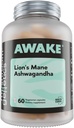 Mushroom Genetics Lions Mane & Ashwagandha Συμπληρώματα κάψουλες - Nootropic Mushroom for Brain, Memory & Stress Relief 