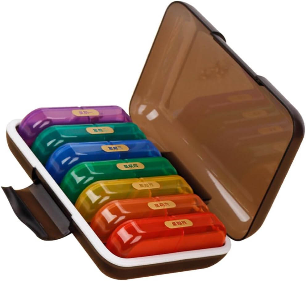 Χαριτωμένο διοργανωτής για Seniors Travel Medicine Holder 7-Day Pill περίπτωση Ελαφριά Φορητή Αποθήκευση