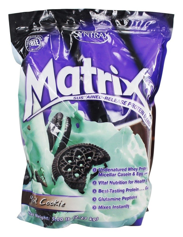 Syntrax Nutrition Matrix Protein Powder, Content-Release Blend, Mint Cookie, 5 lbs.
