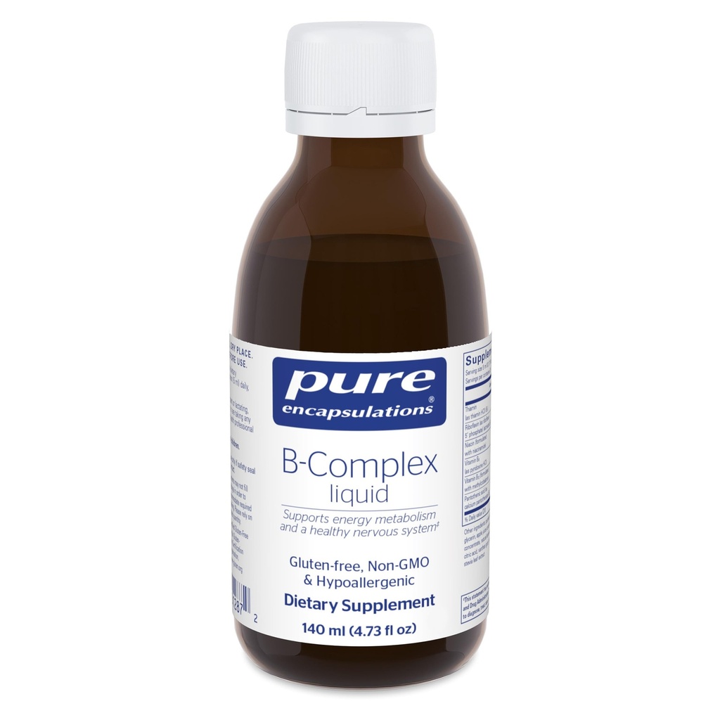 Pure Encapsulations B-Complex Liquid - Liquid Vitamin B Complex - για Nerve & Energy Μεταβολισμός * - Χωρίς γλουτένη & χορτοφαγικά - 4.73 oz (140 mL)