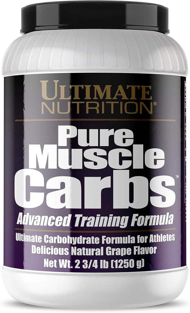 Ultimate Nutrition Καθαρά μυϊκά υδατάνθρακες - Σύμπλοκη υδατάνθρακες Κόνις για Παρατεταμένη Ενέργεια - Όχι Λίπος, Όχι Χοληστερόλη -Calory για Μύες Κεραυνούς και Αθλητές, Σταφύλι, 2,75 Λίρες