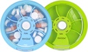 INVODA Weekly Pill Organizer 7 Διαμέρισμα Περιστρεφόμενο Χάπια Κουτί για Καθημερινή Φάρμακα & Βιταμίνες - Portable Travel Pill Υπόθεση Fish Oil Συμπληρώματα Βιταμίνες Organizer (Green+Blue)