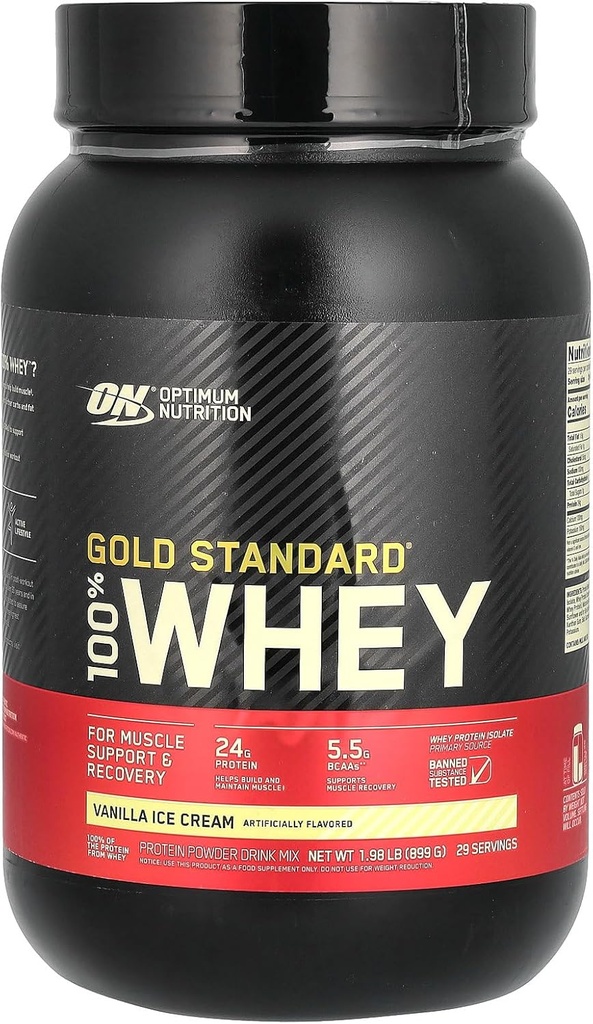 Βέλτιστη διατροφή Gold Standard Whey Vanilla παγωτό - 2,07 lbs
