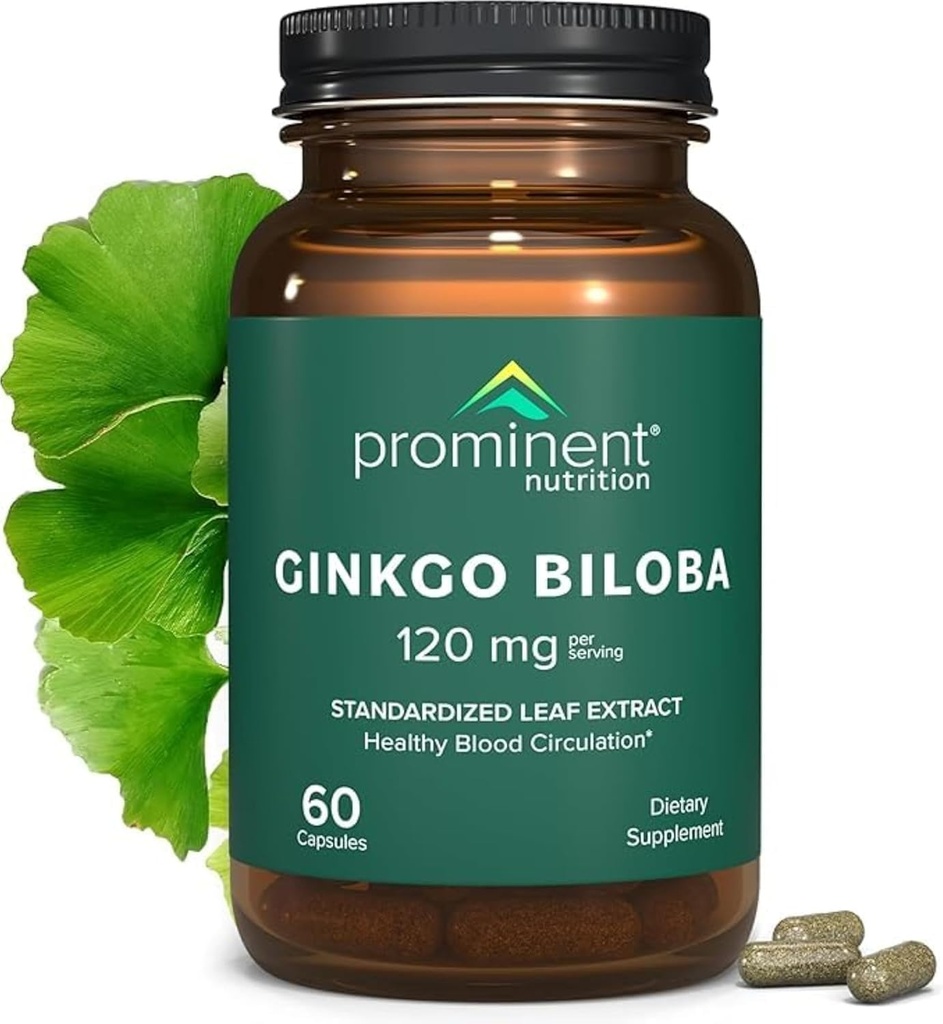 Επιφανής διατροφή Ginkgo Biloba 120mg - εκχύλισμα φύλλων Ginkgo Biloba, φυτικά συμπληρώματα για να βοηθήσει στη μνήμη & εστίαση- Vegan, μη-GMO, χωρίς γλουτένη, χωρίς σόγια, 60 ημέρες προσφοράς - 1 συσκευασία