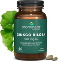 Prominent Nutrition Ginkgo Biloba 120mg - Ginkgo Biloba Leaf Extract, Herbal Supplements to Help Support Memory & Focus- Vegan, Non-GMO, Gluten-Free, Soy-Free, 60 Day Supply - 1 Pack