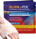 BurnFix® Burn Gel Pads 4x4 Hydrogel Dressing - Heat Sink™ Technology – Sterile with Tea Tree Oil – Instant Cooling for Sunburn, Kitchen, Chemical Burns – Non-Stick First Aid, Safe for Face & Kids (2)