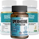Spermidine & Fisetin Longevity Bundle: 20mg Spermidine + 300mg Fisetin + Digestive Enzymes for Gut Health – Γήρανση Άμυνας, Ανανέωση κυττάρων, & Digestive Relief for Men & Women