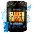 ALPHA LION Superhuman Burn – 2 in 1 Μεταβολισμός Booster Προ προπόνηση και θερμογόνος καύση λίπους για τους άνδρες – Όρεξη Καταπραϋντικό και συμπλήρωμα απώλειας βάρους (21 εξυπηρετούν, Blue Gummy Bear Γεύση)