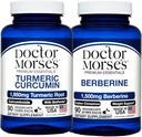 Turmeric Curcumin του Doctor Morse 1950mg & Berberine 1500mg Bundle - Κοινή Υποστήριξη, Υγιεινό Μεταβολισμό, και ανοσοενίσχυση με BioPerine & Ceylon Cinnamon, FDA-Εγγραφεί, NSF-Certified 90 Κάψουλες