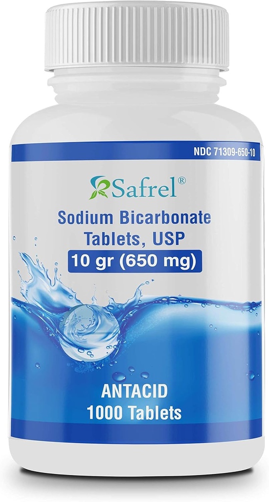 Safrel Νάτριο Διττανθρακικό Αντιόξινο 650 mg (10 κόκκους) 1000 δισκία 