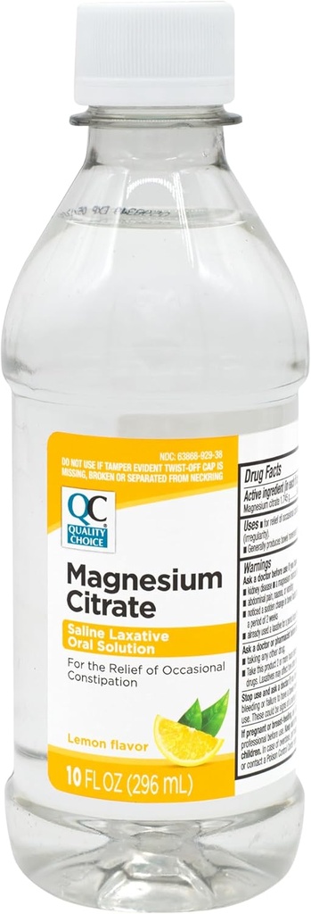 Quality Choice Magnesium Citrate Oral Solution, 10oz - Laxative με άρωμα λεμονιού, Συμπλήρωμα για Περιστασιακών Περιστασιακών Περιστασιακών Ανακουφισμού, Mag Citrate είναι μια ήπια και αποτελεσματική Laxative για την κανονικότητα