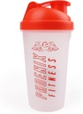 Phoenix Fitness Protein Shaker Bottle - 500ml Leakproof Bottle with Screw Top Lid and Mesh Grid - Dishwasher Safe BPA Free Sports & Gym Bottle - Orange